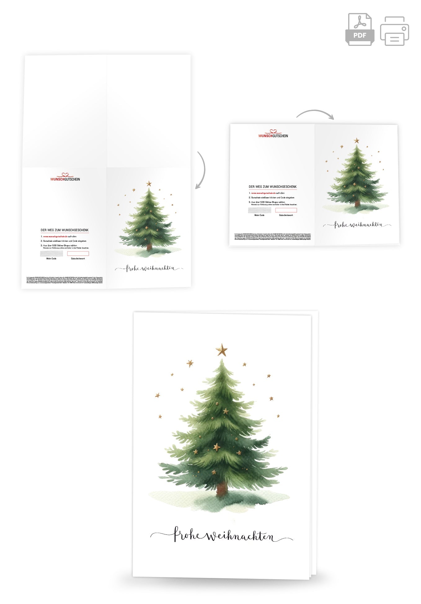 Frohe Weihnachten - Tannenbaum Sterne PDF