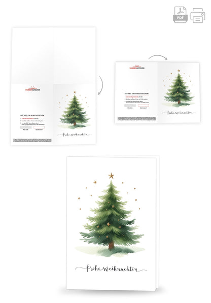 Frohe Weihnachten - Tannenbaum Sterne PDF