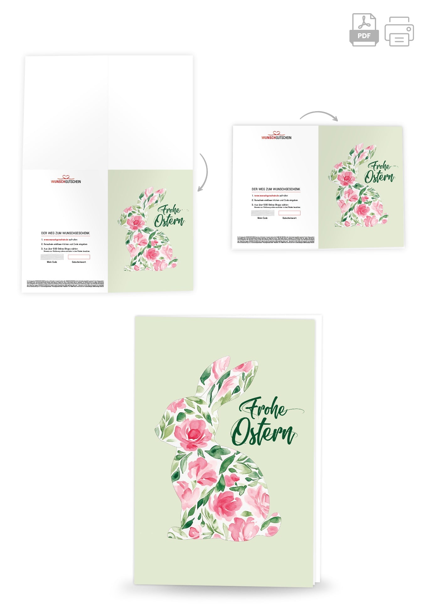 Frohe Ostern - Blumenhase PDF