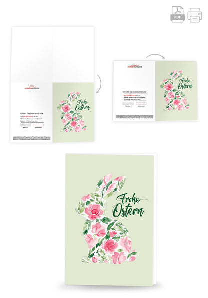 Frohe Ostern - Blumenhase PDF