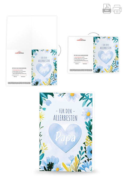 Für den allerbesten Papa - Herz Blumen PDF