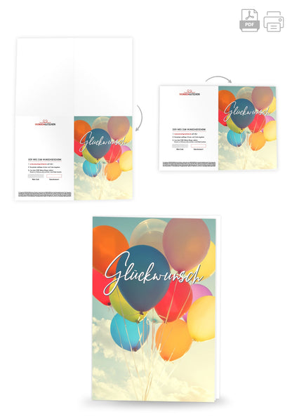 Glückwunsch - Bunte Ballons PDF