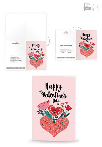 Happy Valentine's Day - Herz und Blumen