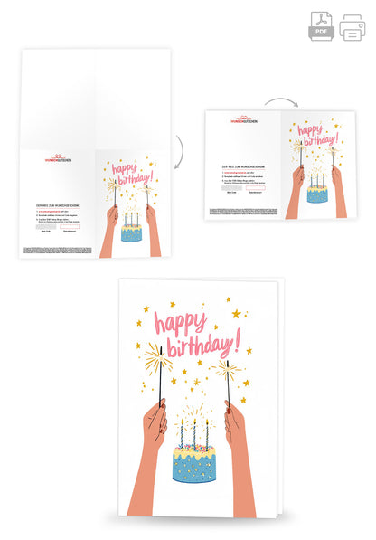 Happy Birthday - Wunderkerzen Torte PDF