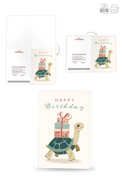 Wunschgutschein Happy Birthday - Schildkröte – Geschenkgutschein Ansicht 4