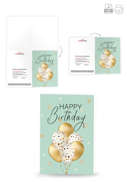 Happy Birthday - Ballons Gold (Kuningan Test) PDF