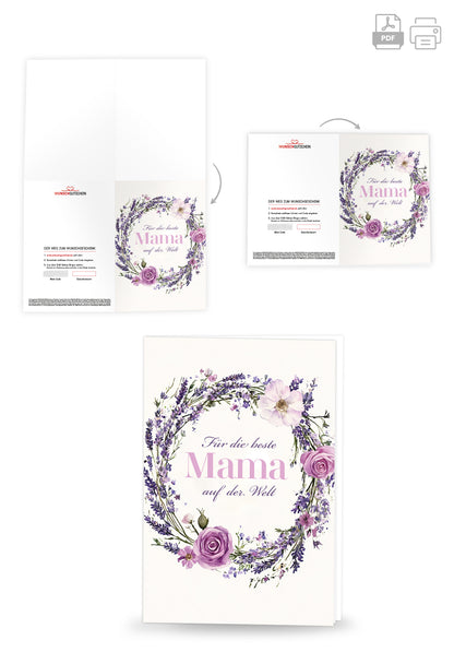 Für die beste Mama - Blumenkranz Lila