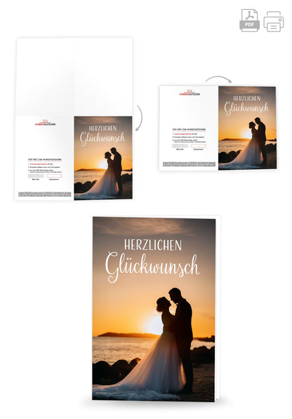 Wunschgutschein Herzlichen Glückwunsch - Sonnenuntergang – Geschenkgutschein Ansicht 4