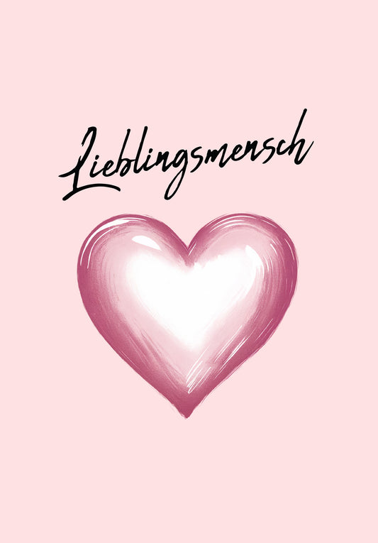 Lieblingsmensch - Rosa Herz (Gutscheinwert)