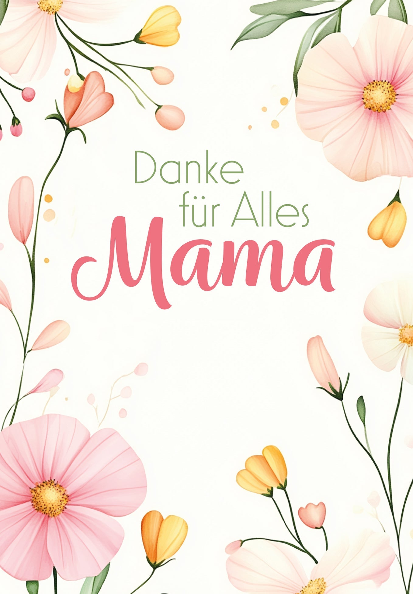Danke für Alles Mama - Blumenrahmen PDF