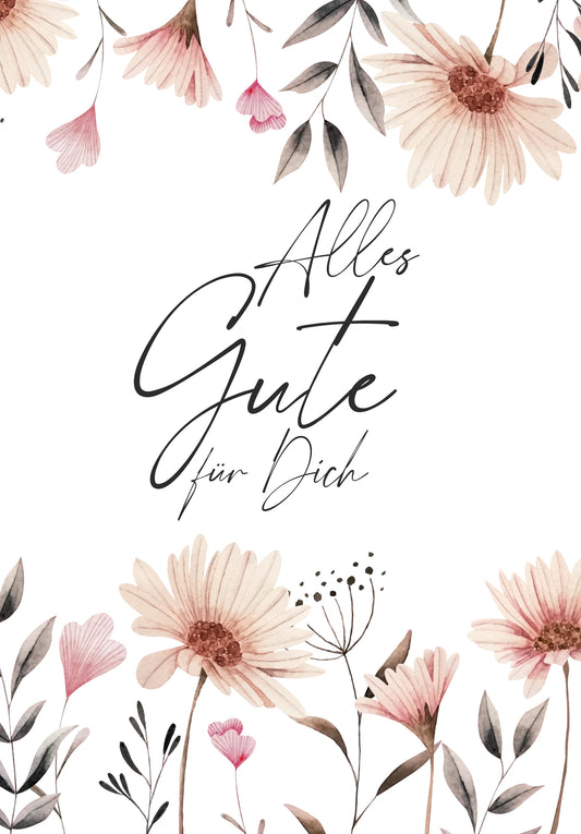 Alles Gute - Blumen weiß (Gutscheinwert)