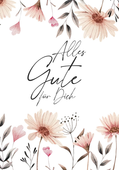 Alles Gute - Blumen weiß PDF
