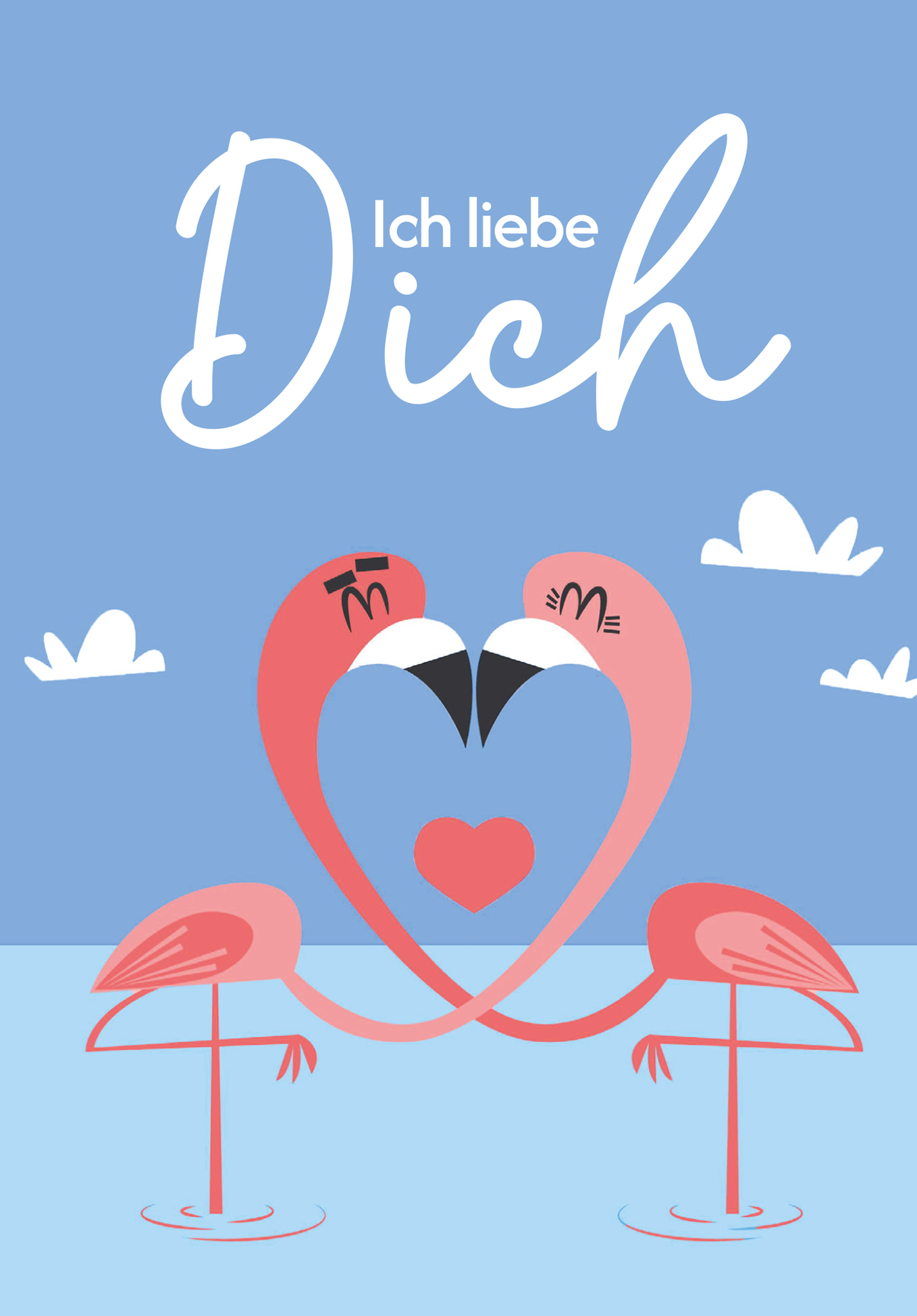 Ich liebe Dich - Flamingos