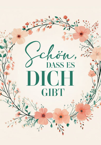 Schön dass es dich gibt - Blumenkranz PDF
