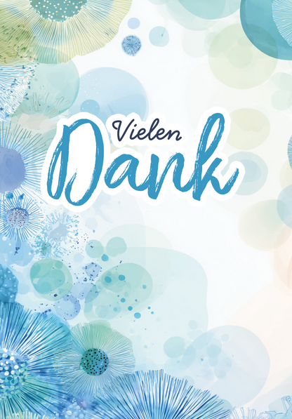 Vielen Dank - Elemente Blau Grün