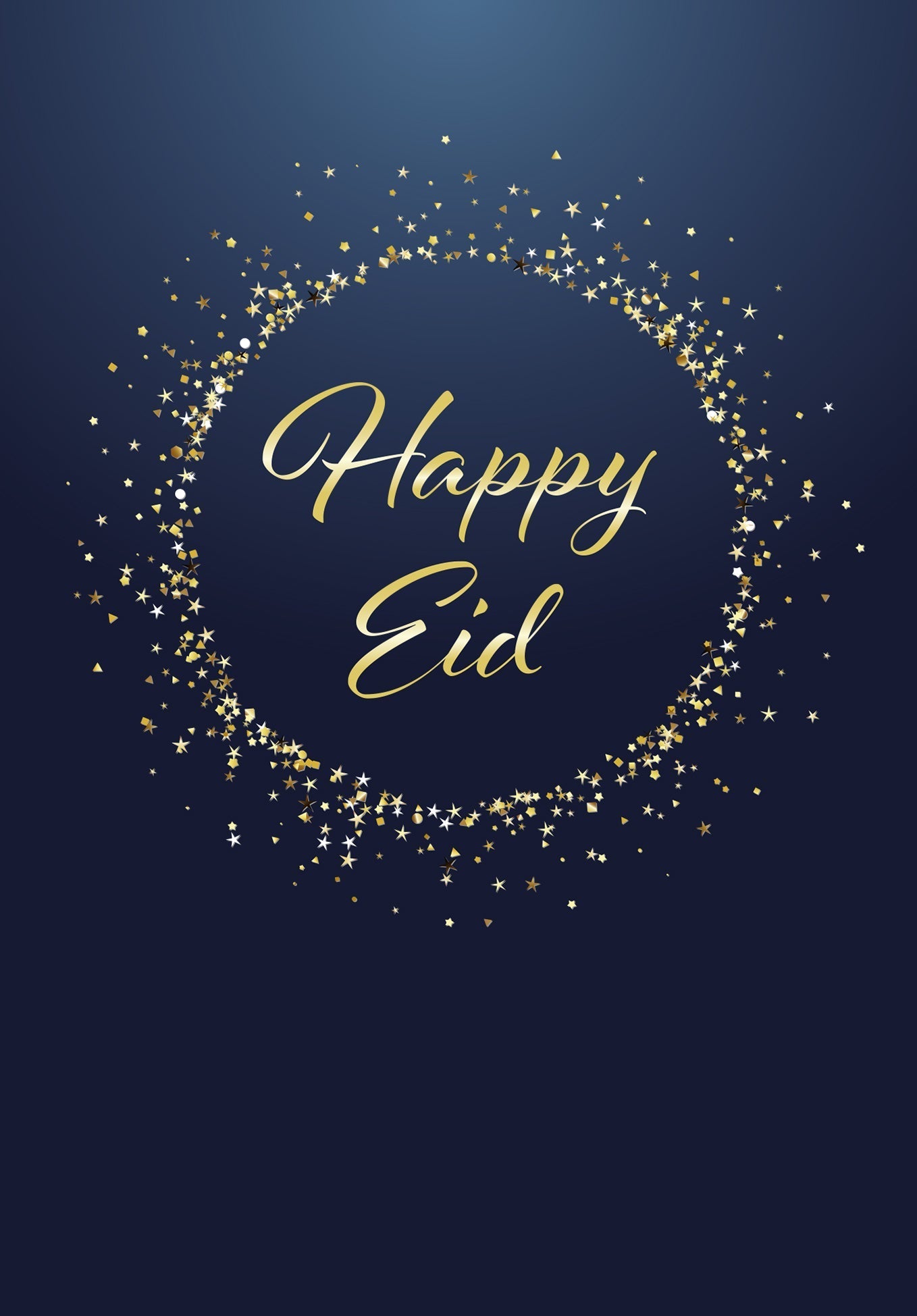 Wunschgutschein Happy Eid - Blau Gold PDF – Geschenkgutschein Ansicht 2