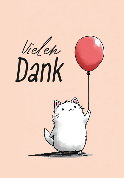 Vielen Dank - Katze Luftballon