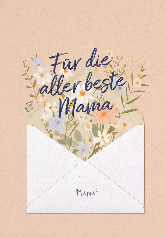 Aller beste Mama - Brief Blumen