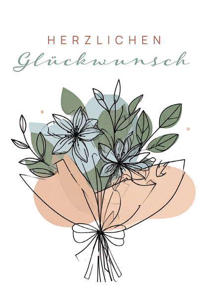 Wunschgutschein Herzlichen Glückwunsch - Blumenstrauß – Geschenkgutschein Ansicht 2