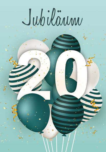 20 Jahre Jubiläum - Ballons Grün PDF