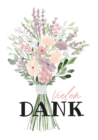 Vielen Dank - Blumenstrauss Lila