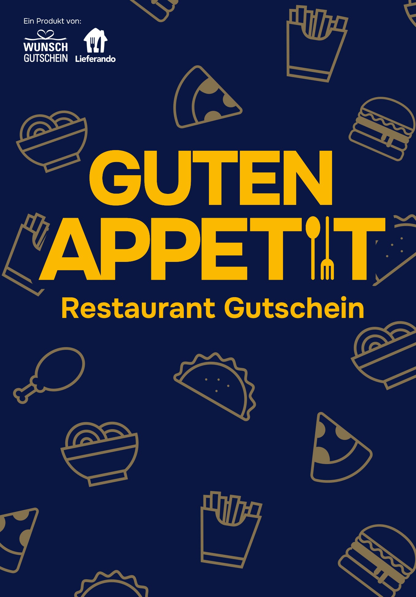 Restaurant Gutschein „Guten Appetit“ – Einlösbar für viele Restaurants & 40.000 Lieferando-Partner