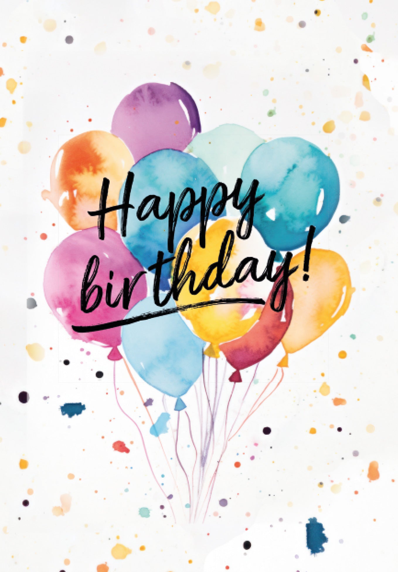Happy Birthday - Ballons Aquarell (Gutscheinwert)