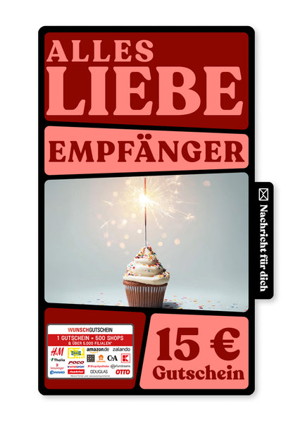 Wunschgutschein Digital - Happy Birthday - Muffin – Geschenkgutschein Ansicht 1
