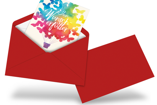 Roter Geschenkumschlag