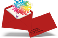 Roter Geschenkumschlag mit personalisierter Handschrift