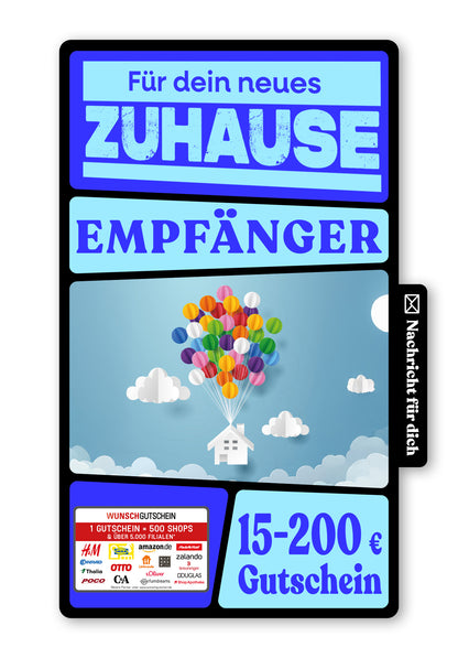 Wunschgutschein Digital - Haus Ballons – Geschenkgutschein Ansicht 1