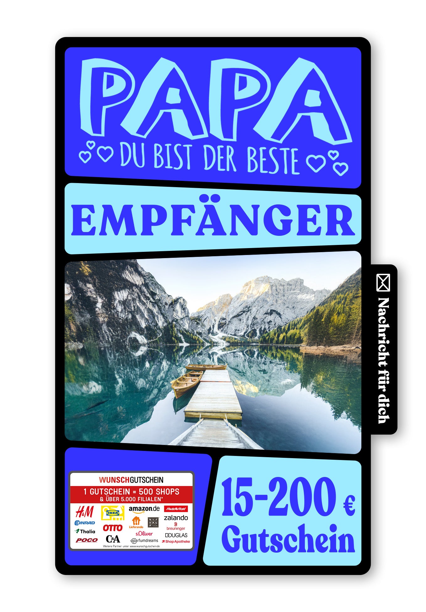 Wunschgutschein Digital - Alles Gute Vatertag - Steg – Geschenkgutschein Ansicht 1