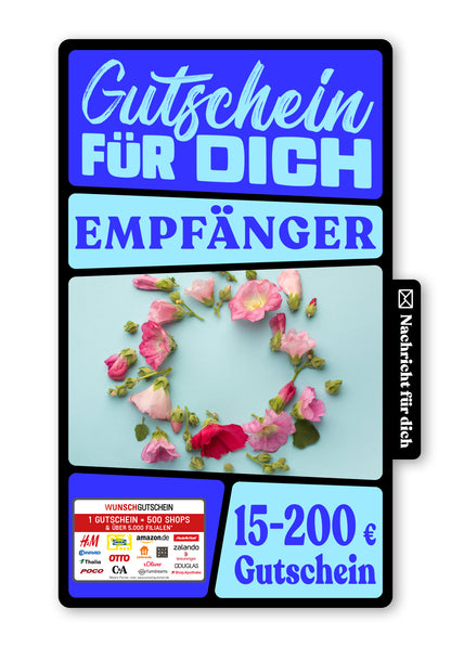 Wunschgutschein Digital - Dein Wunscherfüller - Blumen Kreis – Geschenkgutschein Ansicht 1