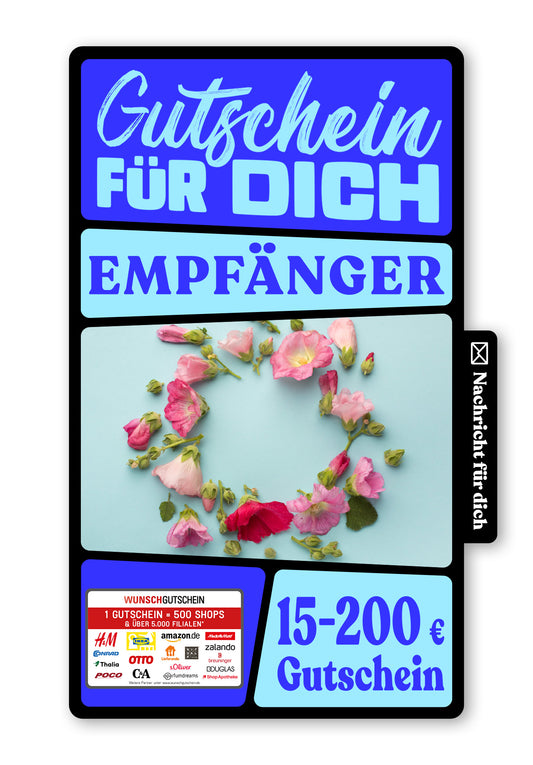 Wunschgutschein Digital - Dein Wunscherfüller - Blumen Kreis – Geschenkgutschein Ansicht 1