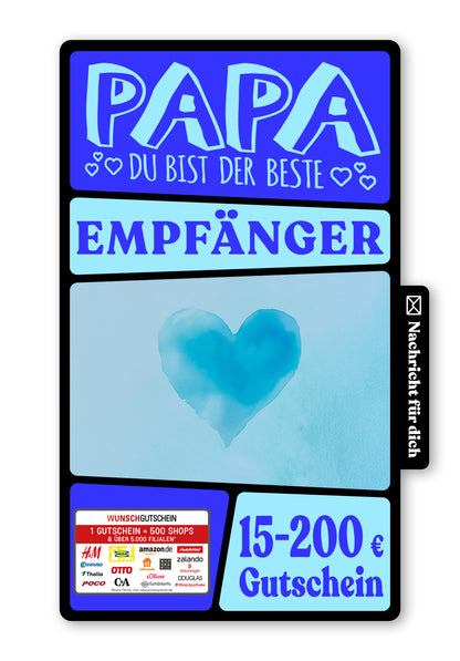 Wunschgutschein Digital - Für dich - Herz Blau – Geschenkgutschein Ansicht 1