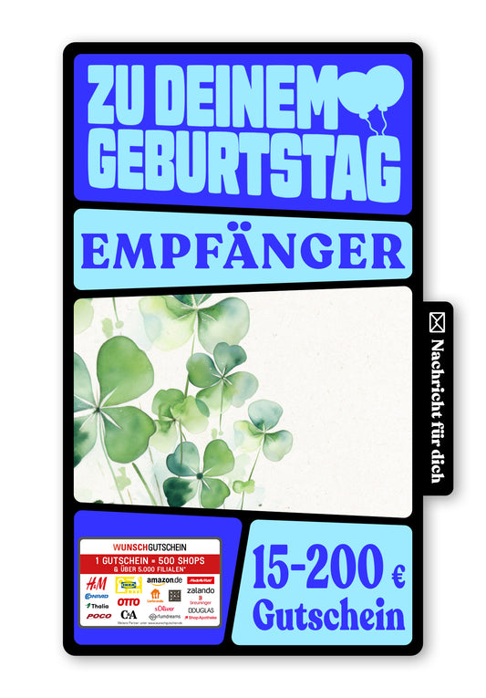 Wunschgutschein Digital - Alles Gute - Kleeblatt – Geschenkgutschein Ansicht 1