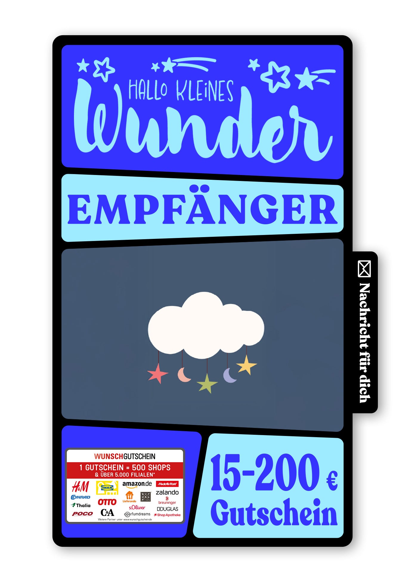 Wunschgutschein Digital - Willkommen auf der Welt - Wolke – Geschenkgutschein Ansicht 1