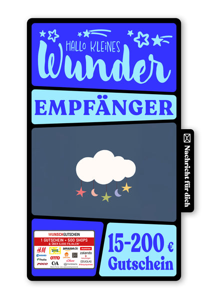 Wunschgutschein Digital - Willkommen auf der Welt - Wolke – Geschenkgutschein Ansicht 1