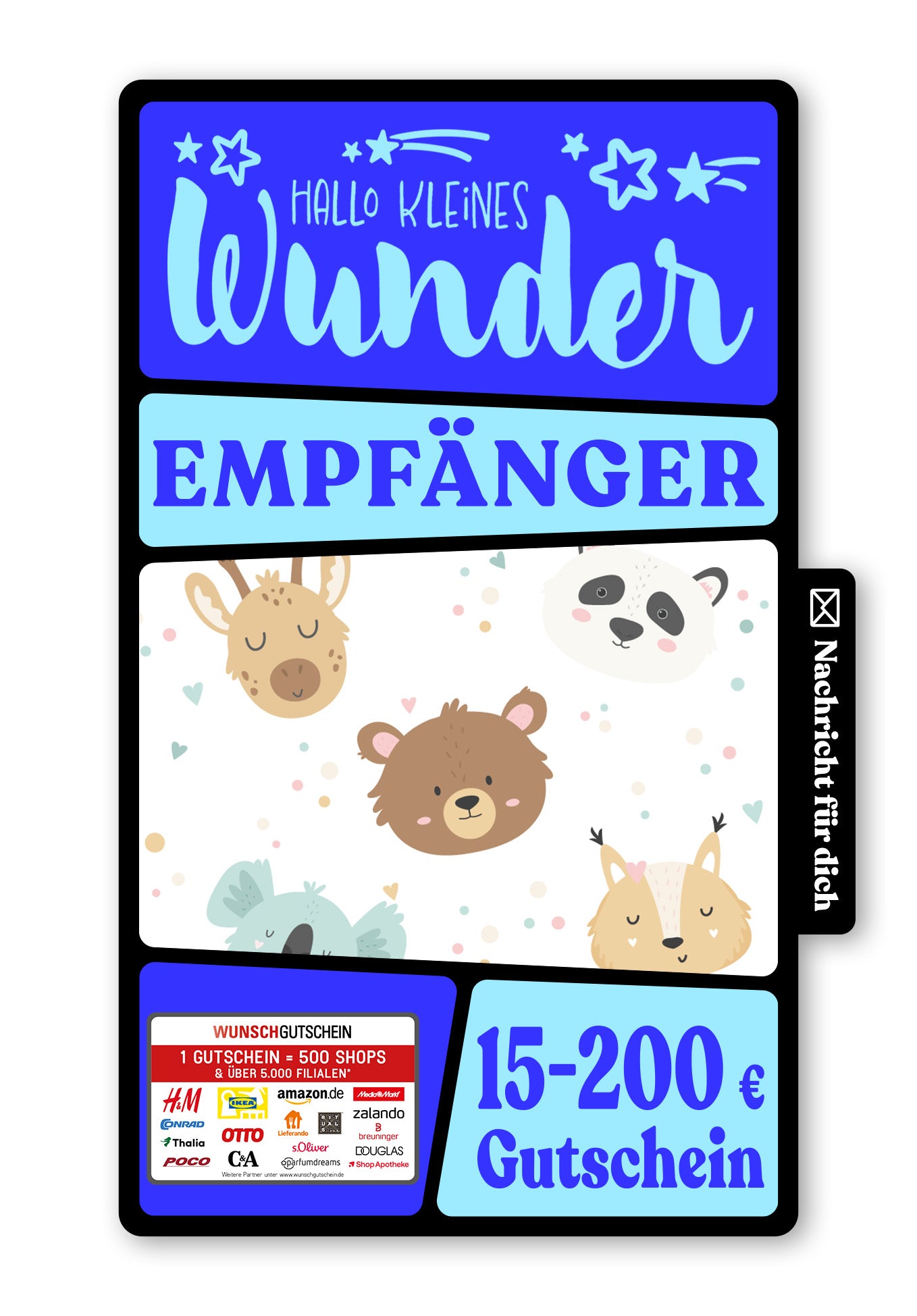 Wunschgutschein Digital - Alles Gute zur Geburt - Tiere – Geschenkgutschein Ansicht 1