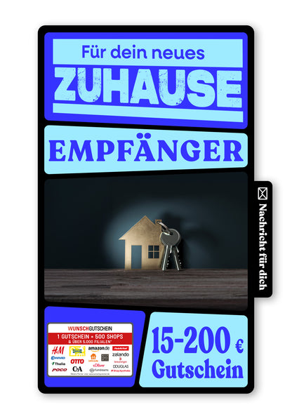 Wunschgutschein Digital - Alles Gute zum Einzug - Schlüssel – Geschenkgutschein Ansicht 1
