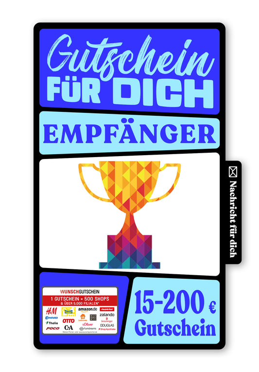 Wunschgutschein Digital - Gut gemacht - Pokal – Geschenkgutschein Ansicht 1