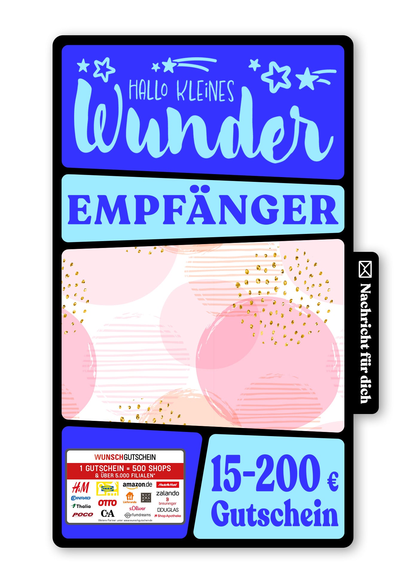 Wunschgutschein Digital - Hello Baby - Rosa – Geschenkgutschein Ansicht 1