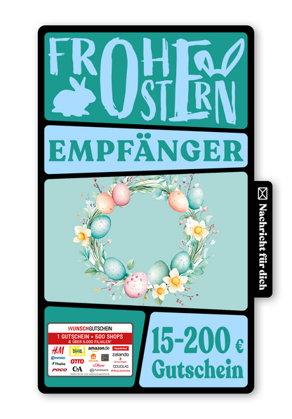 Wunschgutschein Digital - Frohe Ostern - Eierkranz – Geschenkgutschein Ansicht 1