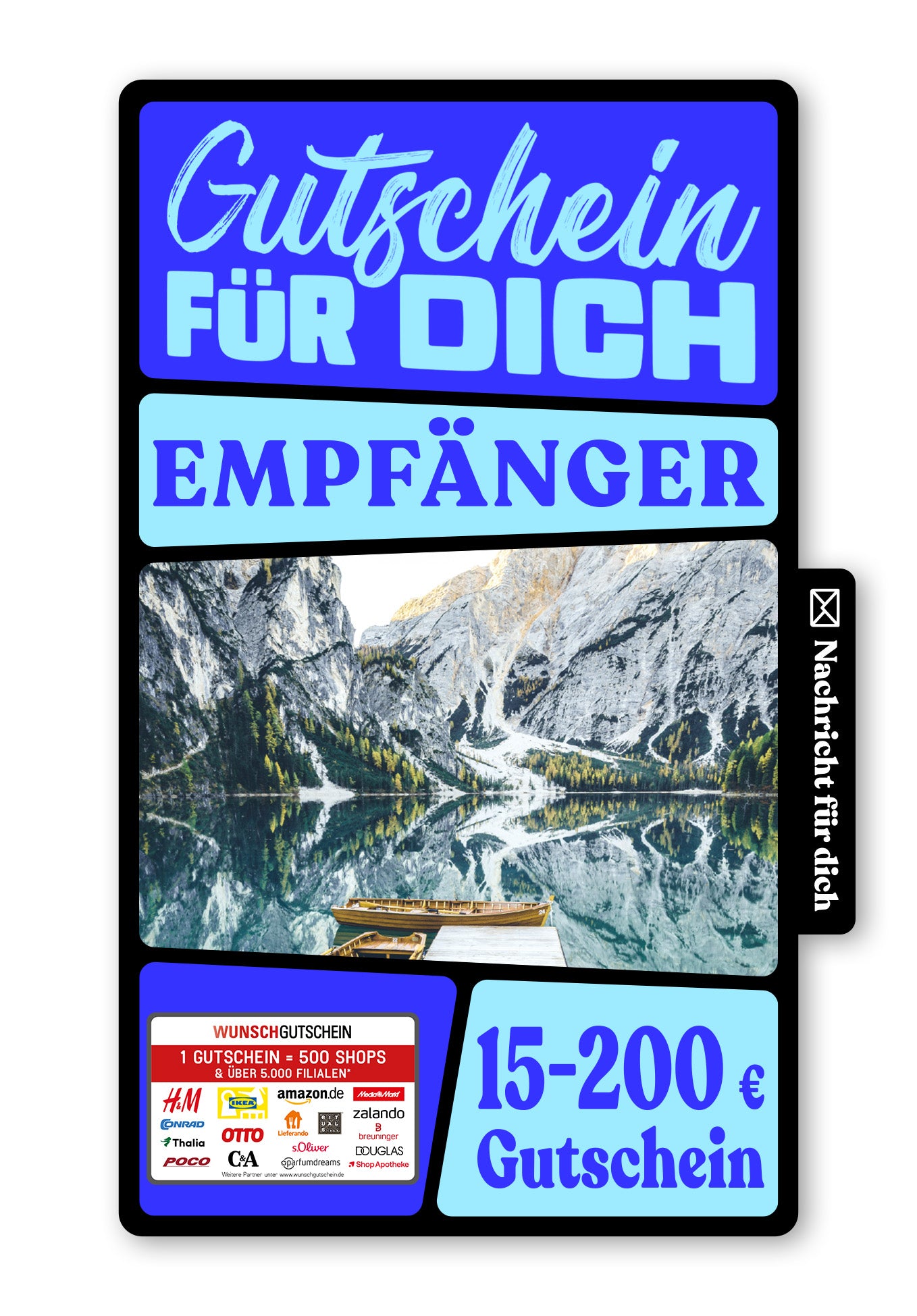 Wunschgutschein Digital - Für alle Wünsche - Bergsee – Geschenkgutschein Ansicht 1