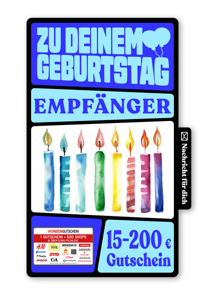 Wunschgutschein Digital - Happy Birthday - Kerzen – Geschenkgutschein Ansicht 1