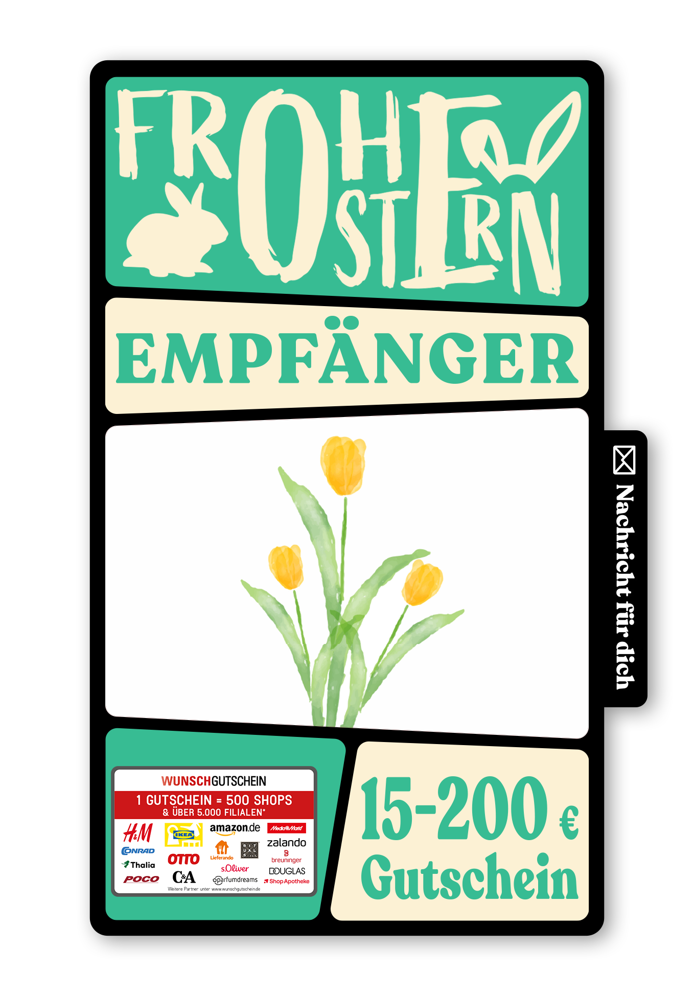 Wunschgutschein Digital - Für Dich - Tulpen – Geschenkgutschein Ansicht 1