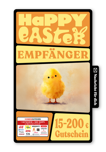 Wunschgutschein Digital - Frohe Ostern - Küken – Geschenkgutschein Ansicht 1