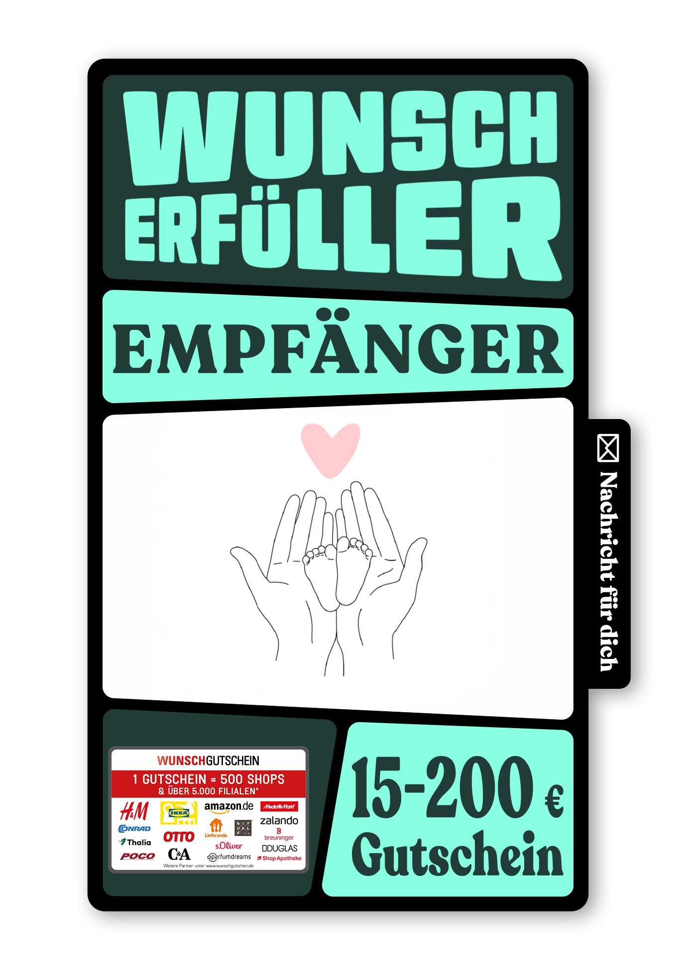Wunschgutschein Digital - Glückwunsch zur Geburt - Babyfüße – Geschenkgutschein Ansicht 1