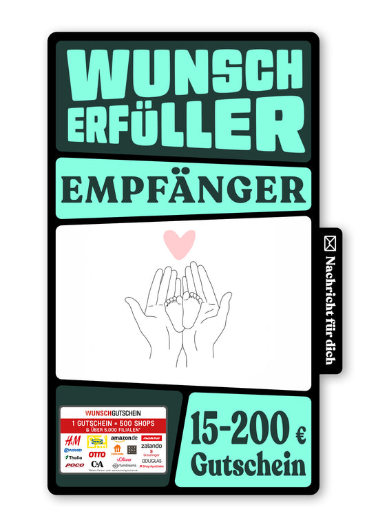 Wunschgutschein Digital - Glückwunsch zur Geburt - Babyfüße – Geschenkgutschein Ansicht 1