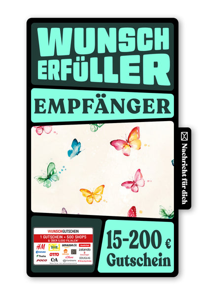 Wunschgutschein Digital - Kleines Dankeschön - Schmetterlinge – Geschenkgutschein Ansicht 1